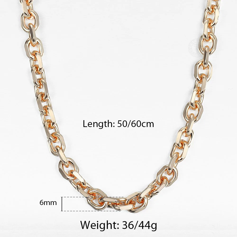 Davieslee 585 Rose Gold Color Rolo Cable Link Chain Bracelet Necklace Jewelry Set for Women Girls Party Wedding Best Gifts DCS17