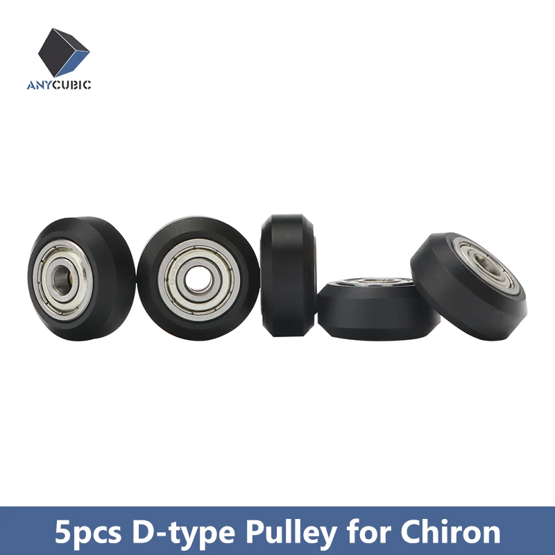 ANYCUBIC 5pcs/Lots Bearing Pulley For Chiron 3d Printer D-type POW Pulley Wheel with Double Bearing 3d Printer Parts