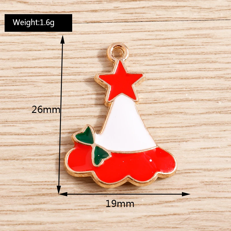 10 Stück niedliche Emaille-Weihnachtsanhänger mit Weihnachtsmann, Baum und Schneemann zum Basteln von Halsketten, Ohrringen, Armbändern, DIY-Bastelarbeiten und als Geschenk – Detail 26