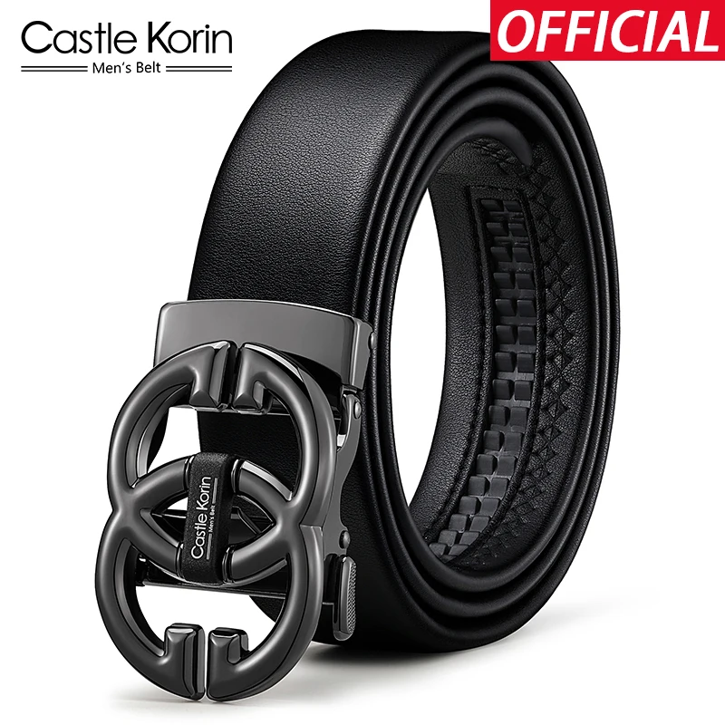 Men's belt leather automatic buckle belt famous brand high-end leisure trend young and middle-aged business men's belt