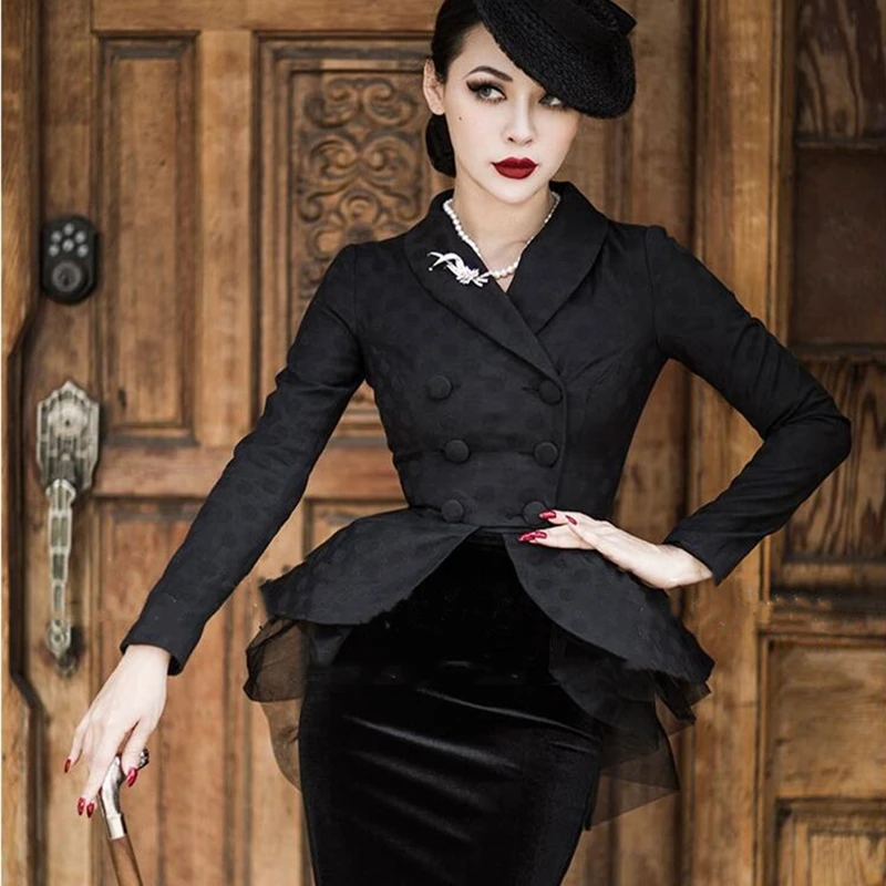 Summer Top Professional Suit Female Skirt Long-sleeved Top+Skirt Ladies Fashion Temperament Hepburn Style Two-piece set vestido