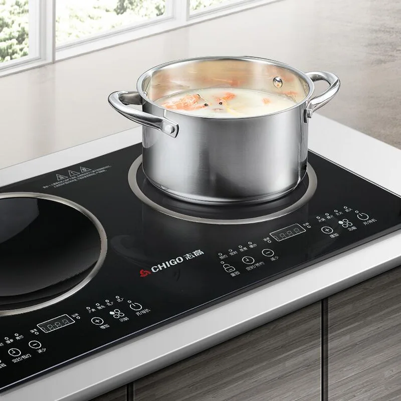 Induction Cooker Embedded Double Stove Induction Cooker Hot Pot Home Use Commercial Intelligent Waterproof 3500W Fierce Fire