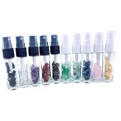 Gemstone Natural Quartz Mist Spray Bottle 10 Ml Atomizer for Perfume Toner Essential Oil  Cosmetic Packaging 10pcs/lot P320