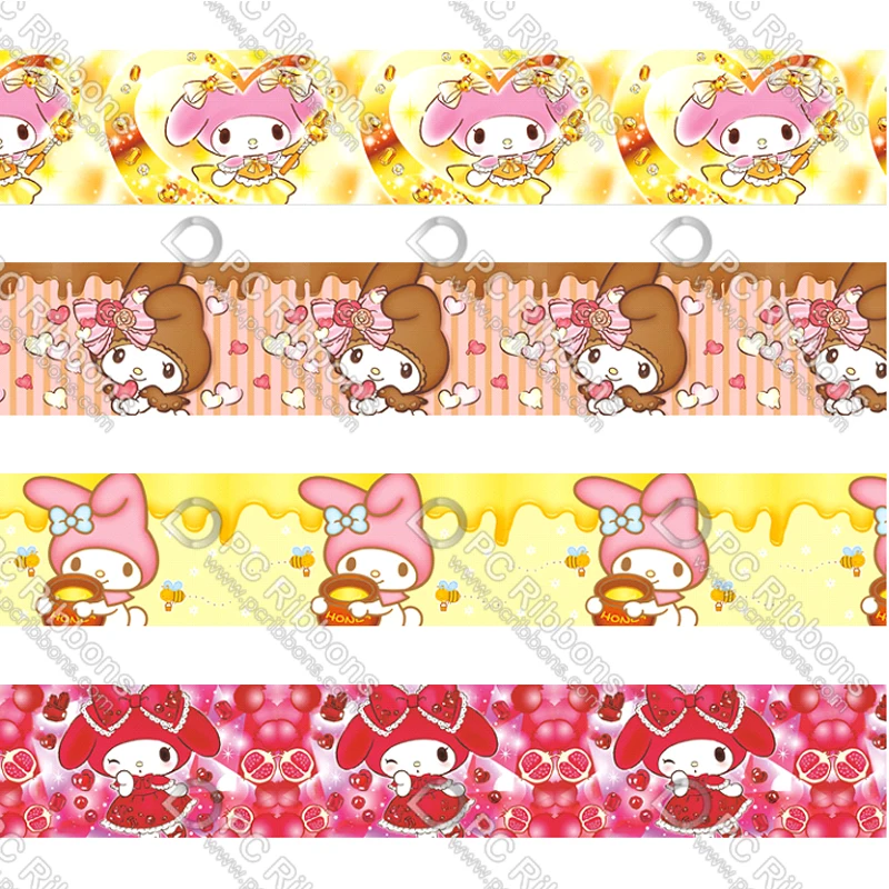 

16-75MM Cartoon Cute Bunny Printed Grosgrain&Satin Ribbon DIY Handmade Materials Christmas Wedding Gift Wrap Tape 50yards