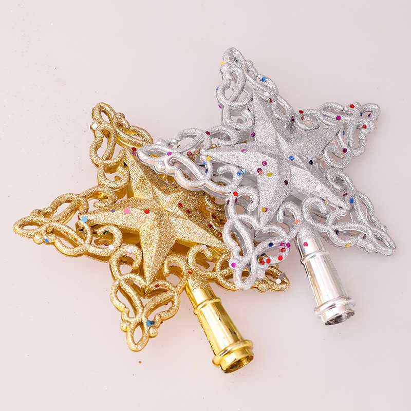 Christmas Tree Top Star Snowflake Pendant Gifts Home Decorations News Year Xmas Trees Ornaments Treetop Topper