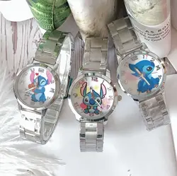 Lilo & Stitch Stitch Cartoon Orologio per bambini ragazzo ragazza Orologio al quarzo impermeabile in acciaio inossidabile Orologio regalo di compleanno per bambini