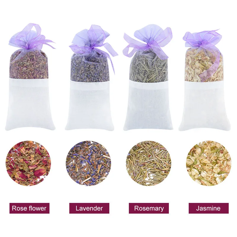 Natural Lavender Flower Jasmine Rose Dry Flower Petal Sachet Bag Aromatherapy For Home Room Car Aromatic DIY Wardrobe Desiccant