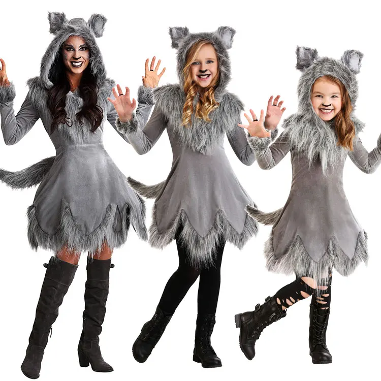 Halloween children's day fairy tale adult children infant female models COS wolf stage performance costumes