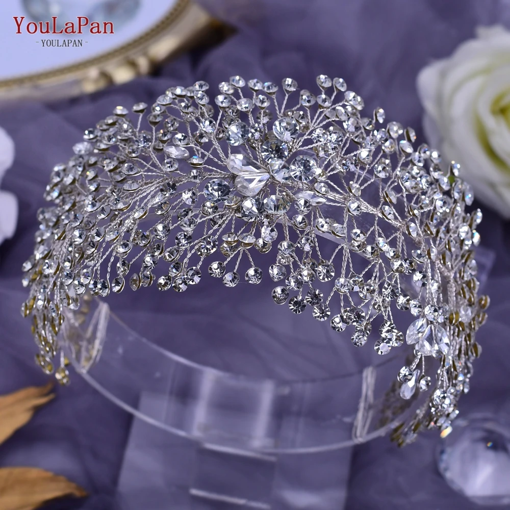 YouLaPan HP415 Wedding Tiaras Bridal Headbands Rhinestone Headwear Princess Crown Headdress for Woman Headband Wedding Headpiece