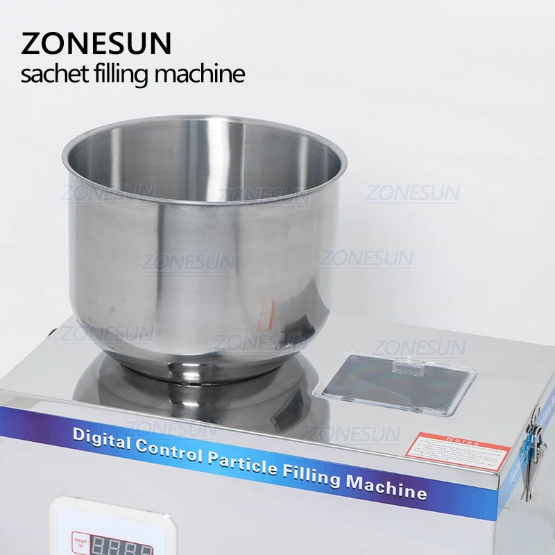 ZONESUN Semi Automatic Medical Powder Granule Coffee Bean Bag Racking Weighing Filling Machine For Food Packaging