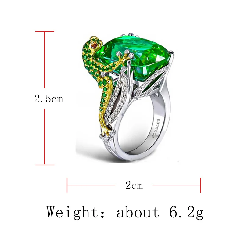 Chameleon Lizard Green Zircon Hand Jewelry Rings For Women AnniversaryNew store specials