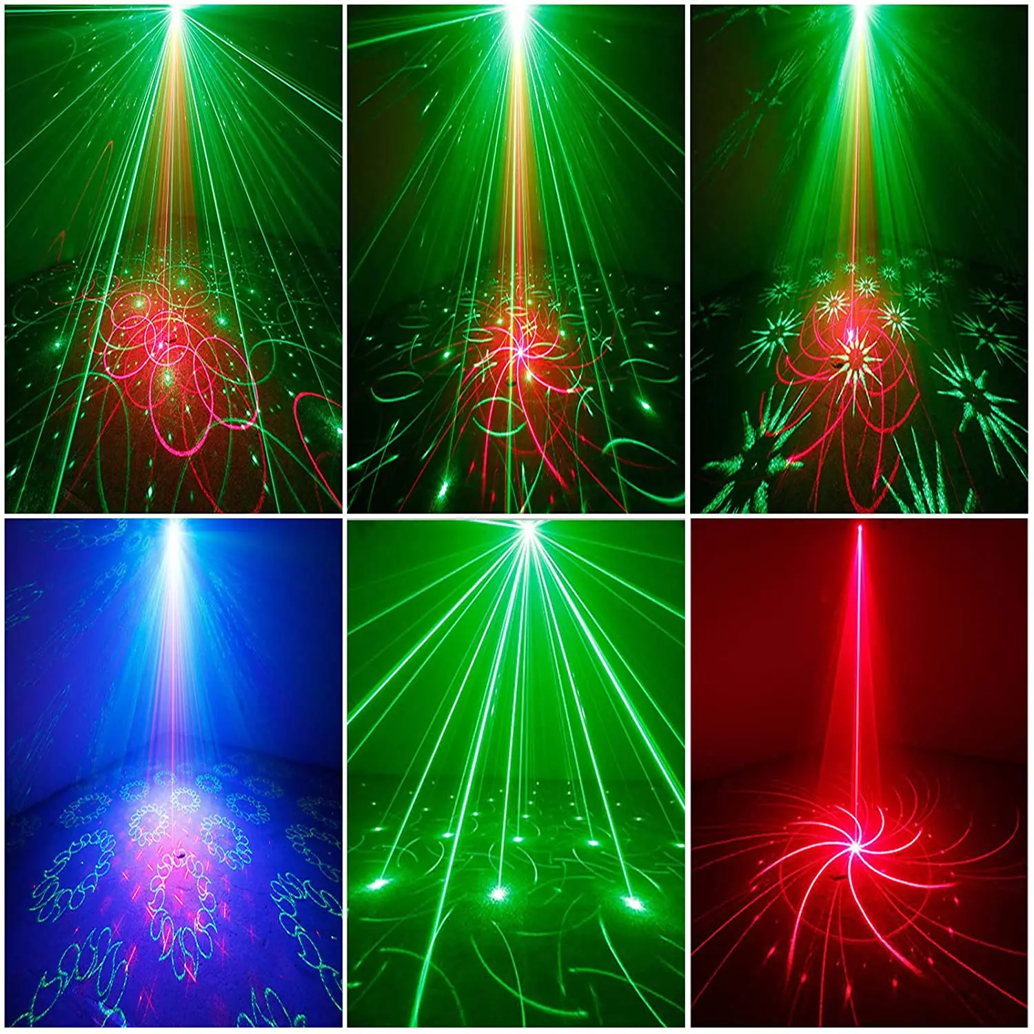 Mini LED RGB Disco Light With Remote 16 in 1 Patterns Laser Stage Projector Activated Auto Flashing for Birthday Party Show