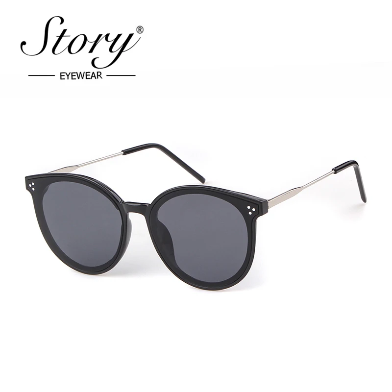 STORY fashion cat eye sunglasses women men 2019 luxury brand designer vintage black oversized sun glasses red shades UV400 86219