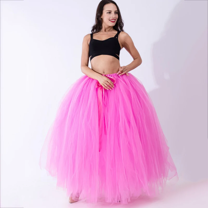 Buatan Tangan Tutu Bersalin Lantai Panjang Puffy Tulle Rok untuk Wanita Kostum Pesta Pernikahan Bersalin Pemotretan Perempuan Rok Panjang