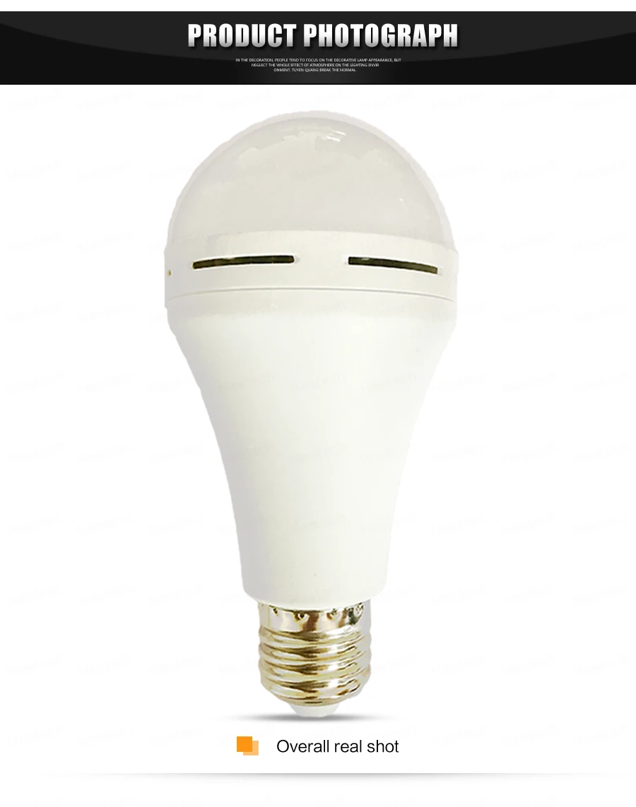 LED Emergency Light Bulb E27 B22 7W 9W 12W 15W Rechargeable Battery Lighting Lamp AC 85-265V Intelligent light energy saving