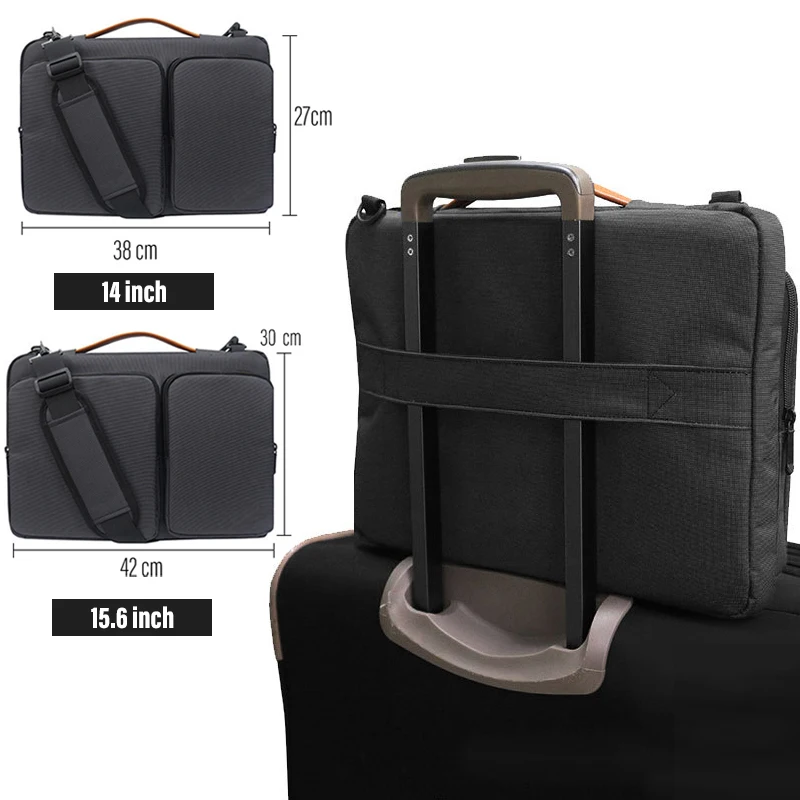 Imagem -06 - Portátil Bolsa para Portátil 13 13.3 14 15.4 15.6 Polegada Viagem Case de Transporte à Prova Impermeável Água Notebook Bolsa para Macbook ar Pro Bolsa Ombro