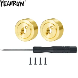YEAHRUN Heavy Duty Brass Wheel Hex Adapter Rear Cup Balance Weight with Screwdriver for 1/24 Axial SCX24 RC Crawler Car Parts