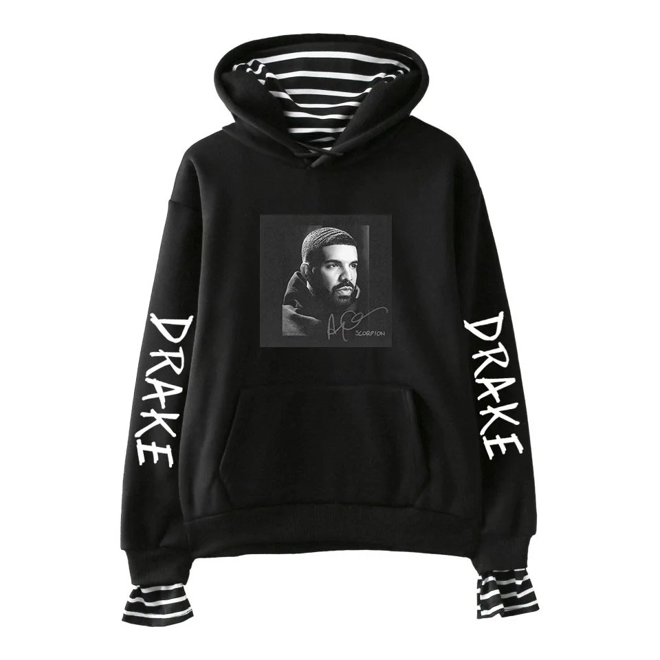 Hip Hop Rapper Drake Hoodies Women Men Fake Two Piece Hooded Sweatshirt Harajuku Streetwear Hip Hop Pullover Clothes Sudadera