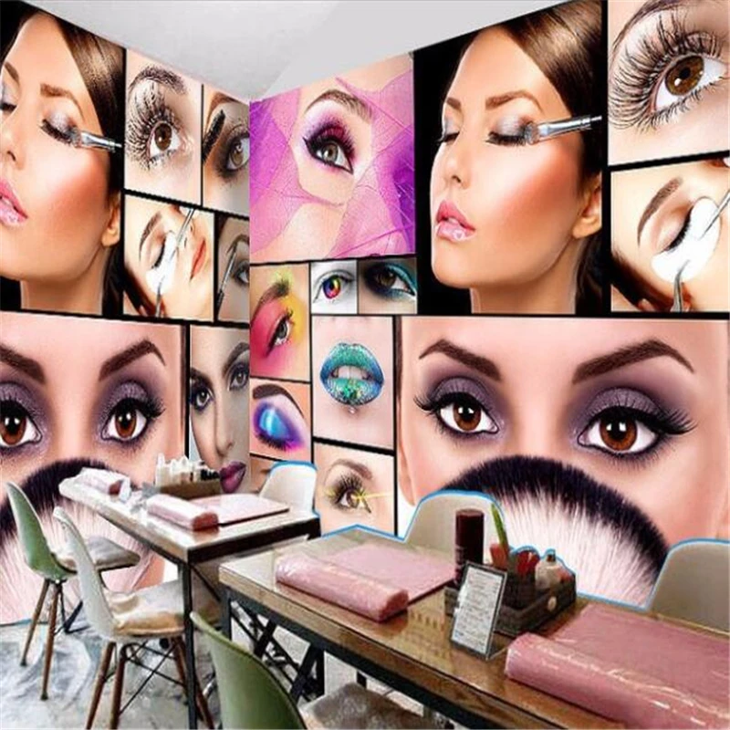 Custom photo wallpaper 3D murals make-up TV background wall eye makeup image Living room bedroom Beauty salon 3d papel de parede