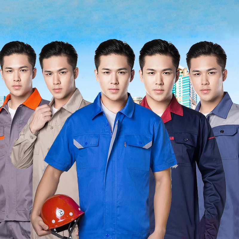 Working Clothes Set Workshop Work Jacket Pants Worker Coveralls Uniforms Safety Auto Car Repair Mechanic Electric Work Clothing