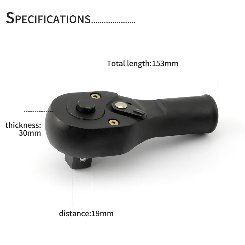 3/4 inch Heavy Duty Large Ratchet Wrench 72 Teeth Fast Sockets Wrench Head 19mm Square Hole Truck Auto Repair Tools