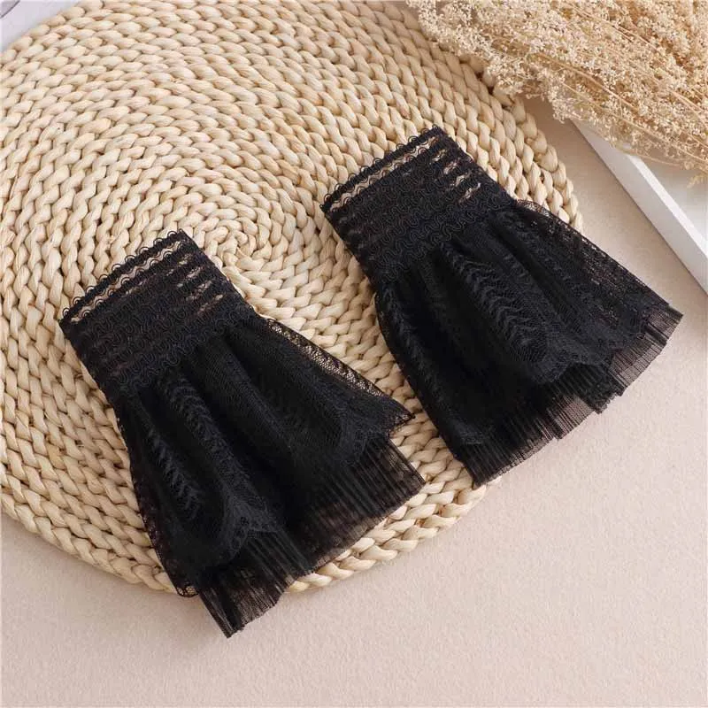 Women Lace Layered Ruffles Sleeve Cuff Fake Sleeve Arm Cover Female Detachable Cuffs Wrist Warmer