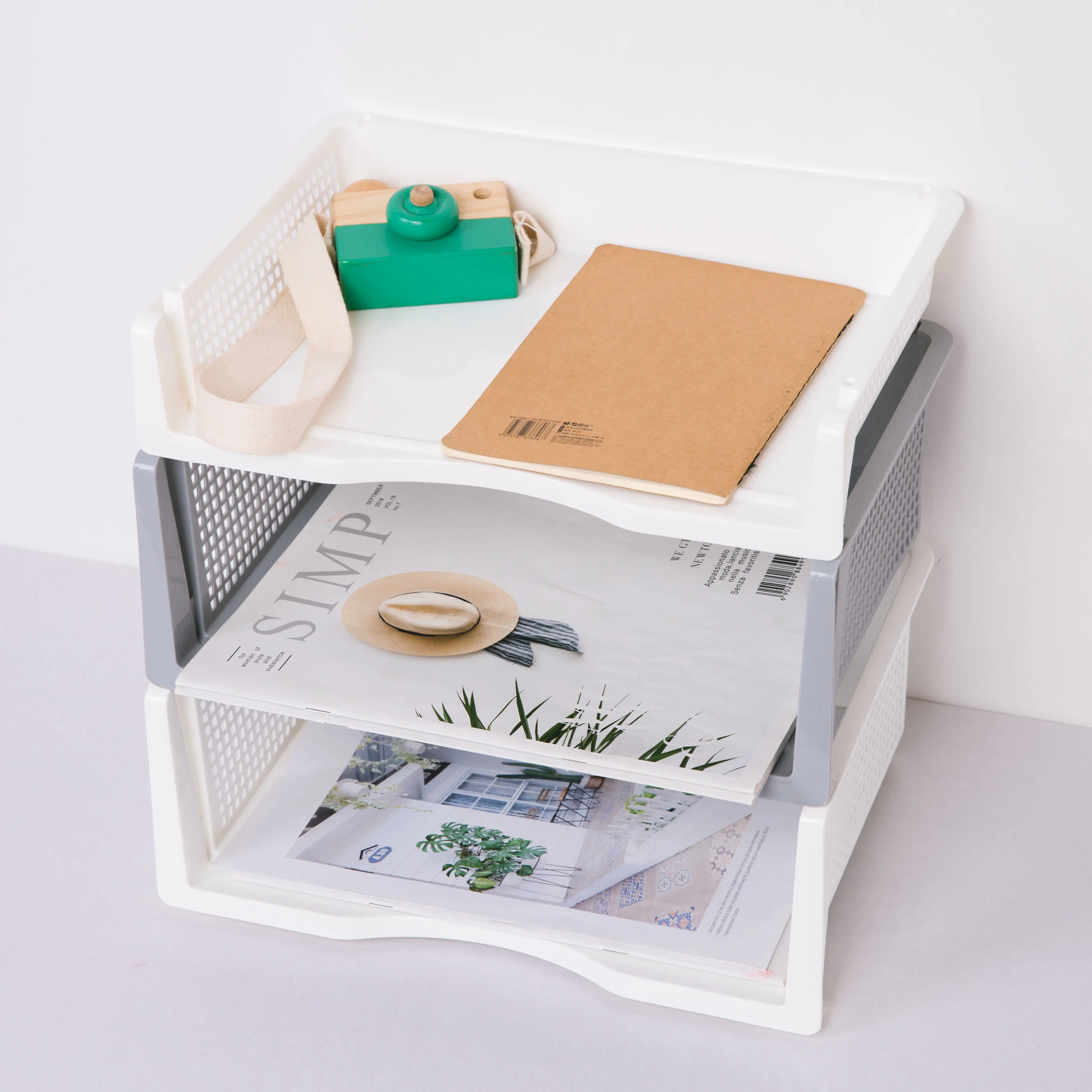 

A4 Paper Organizer Drawer Storage Box Multi-functional Stackable File Cabinet Pen Pencil Holder for Office Desktop Storage Tool