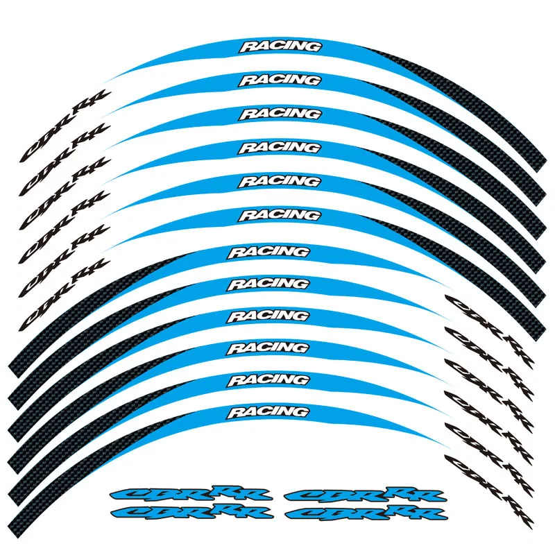 New high quality 12 Pcs Fit Motorcycle Wheel Sticker stripe Reflective  Rim For Honda CBR250RR CBR600RR CBR1000RR CBR300RR CBRRR