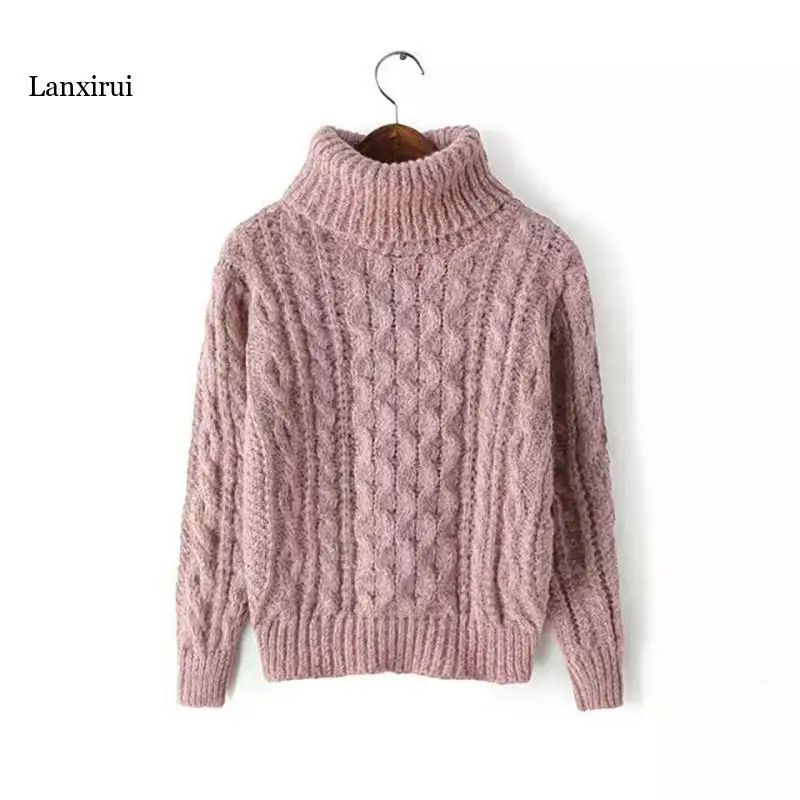 

Women's Turtleneck Pullover Autumn Sweaters Women Casual Knitted O-Neck Striped Femme Women Sweaters