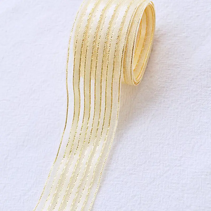 1 \'25mm/5m stripe gold onion belt DIY handmade material headwear hair bow clothing accessories shoes hats