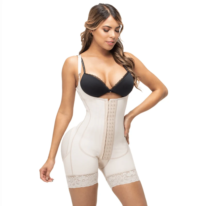 Women Bodysuit Tummy Control Girdle Figure Shaper With Clasps Post Surgery Thin Strip Tummy Control Shapewear Slimming Fajas