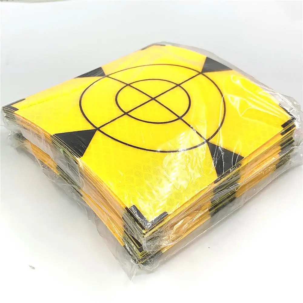 Triangle Yellow Color Reflector Sheet Size 100mm*100mm Reflective Tape Target 10cm Survey Total Station 10*10 100pcs 20pcs