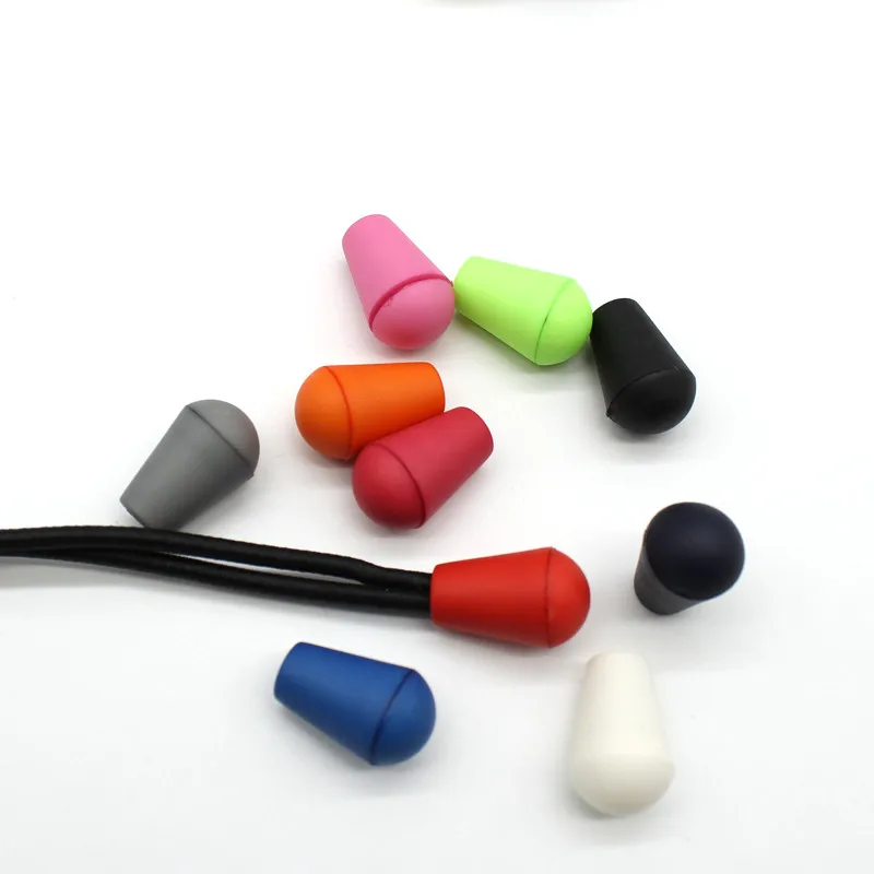 AIJJU 100 Pcs DIY Cord Ends Bell Stopper With Lid Lock Colorful Plastic Toggle Clip For Paracord Clothes Bag Sports Wear Shoe