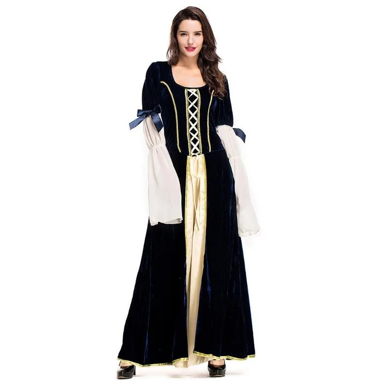 

Halloween Elegant Queen Long Dress Maid Cosplay Costume Masquerade Princess Black Dress Skirt Convention Cosplay Costumes