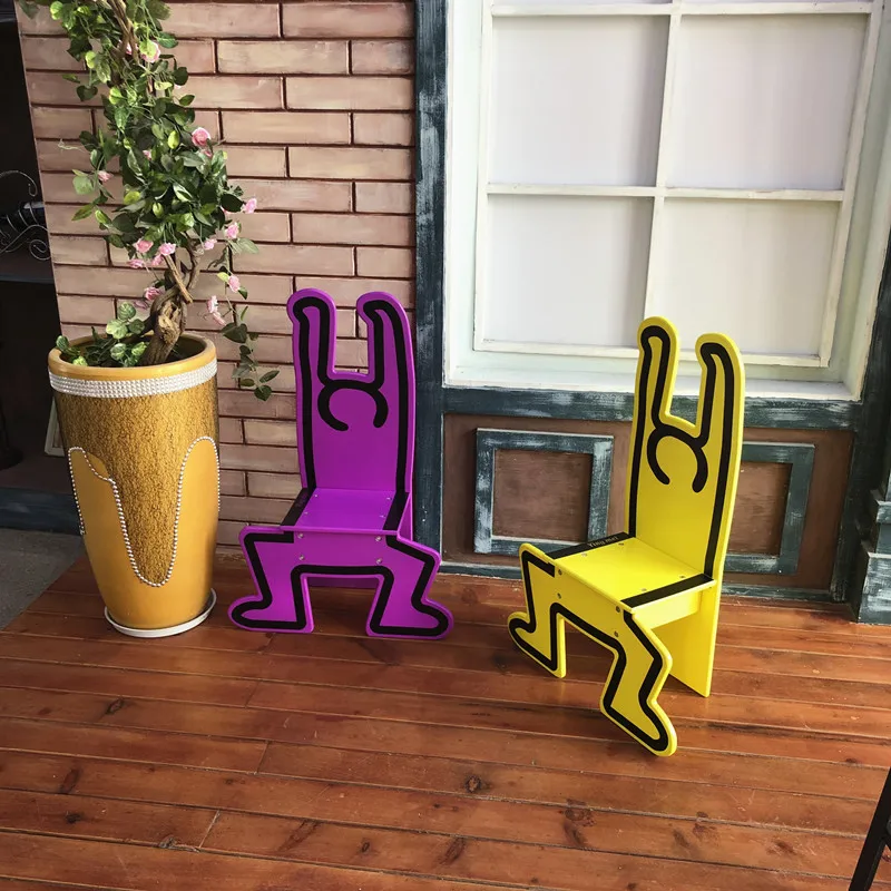 Living Room Furniture Wooden Stool Creativity Creative Graffiti Art Hallway Bench Stools For Balcony Mobilizer Ottoman Stools