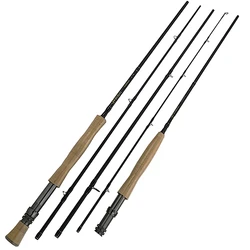 Buluzel 9 feet 5/6 7/8 carbon fly fishing rod 2.7m fly rod 4 sections portable hard power flying rod black super light weight