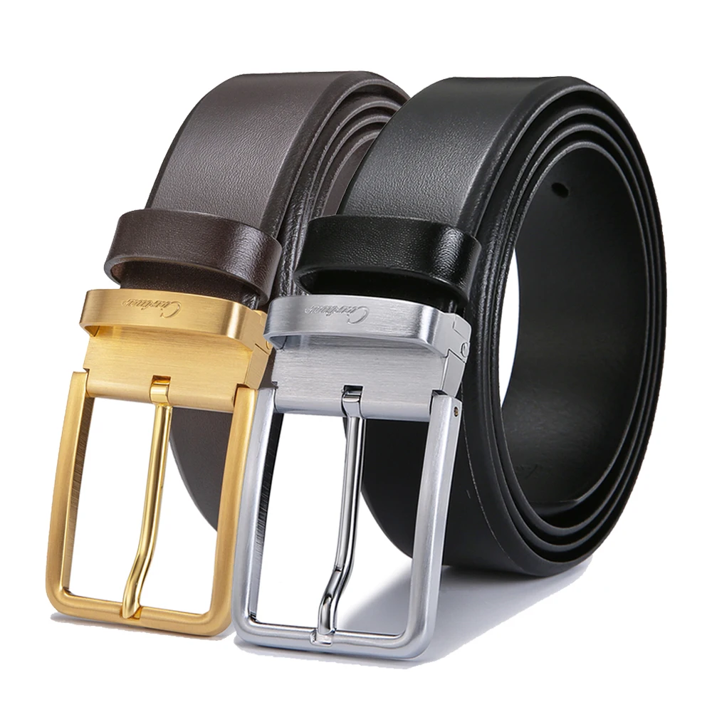 Ciartuar Leather Belt for Men Genuine Leather Belt Pin Buckle Waist Designer Belt Casual High Quality Luxury Business Metal belt