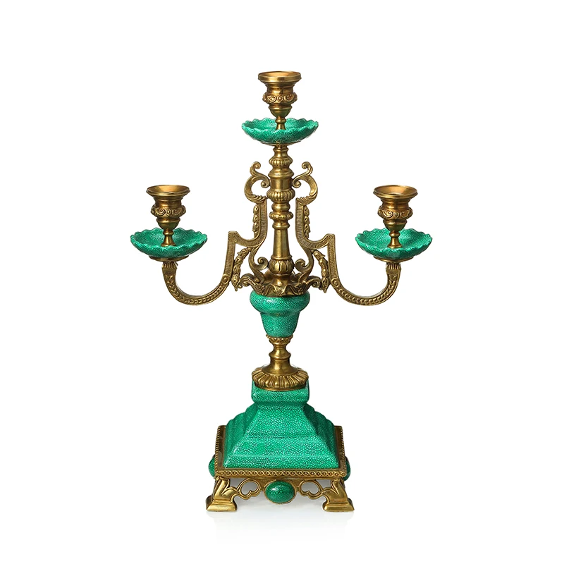 zq American Candlestick High-End Home Light Luxury Decoration European Home Retro Dining Room Entrance Decoration