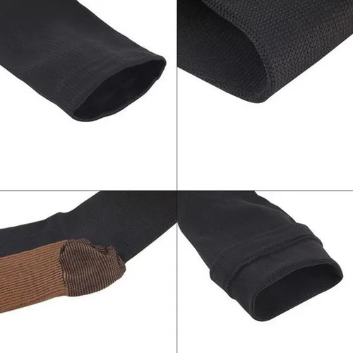 Imagen 2 del producto Calcetines de compresión de fibra de cobre para hombre, medias elásticas antifatiga, venas a presión, viajes, montañismo, correr, tallas S a XXL, 5 pares