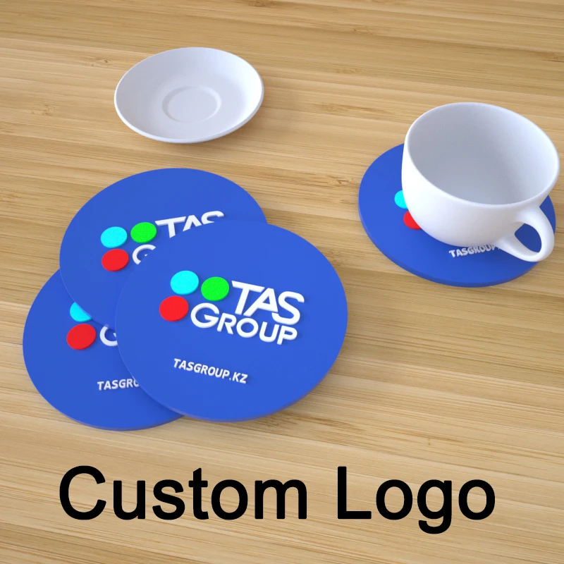 

Silicone Coaster Sets, Custom Logo Print, Drink Holder, Rubber Cup, Soft PVC, Promotional Gifts