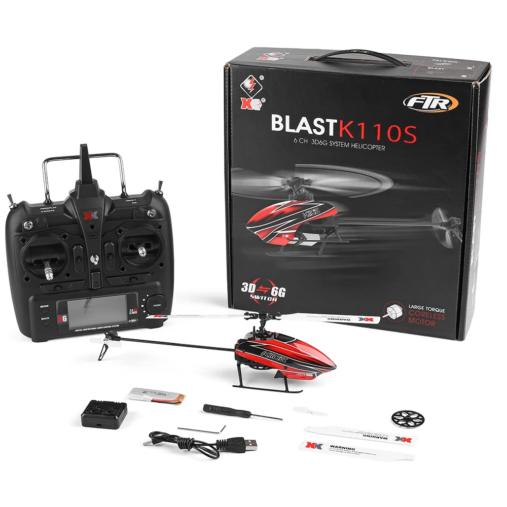 In Stock Original WLtoys XK K110S 6CH 3D 6G System Brushless Motor RC Helicopter 2.4G RTF Remote Control Toys Upgraded K110