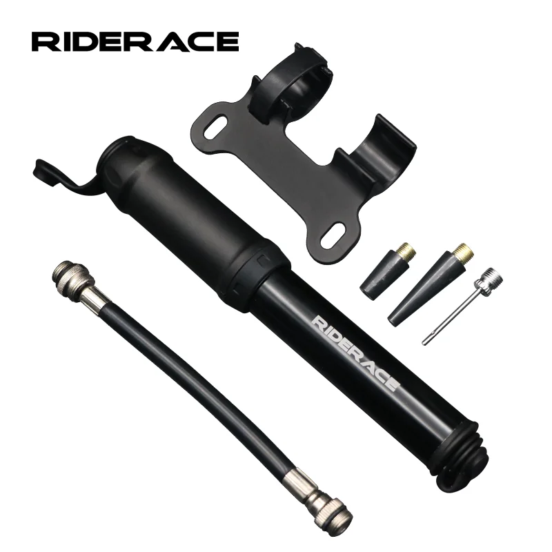 Tragbare Fahrradpumpe mit Schlauch, Ballnadel, Handluftpumpe für Mountainbike und Rennrad, Reifenfüller, Schrader- und Presta-Ventil, MTB-Zubehör