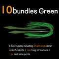10 paquetes de color verde