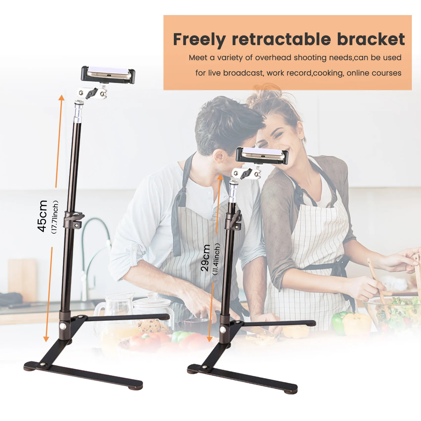 حامل ثلاثي للهاتف الخلوي ، حامل مكتب معدني للهواتف المحمولة ، للتدريس عبر الإنترنت ، حامل لنسخ الصور مع مشبك