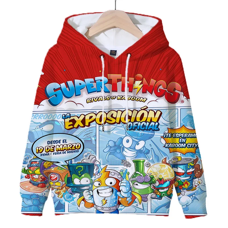 ¡Nuevo! Sudaderas con capucha de Superzings 3D para niños, sudaderas de dibujos animados para niños, ropa de SuperThings, Jersey, Tops, abrigos con