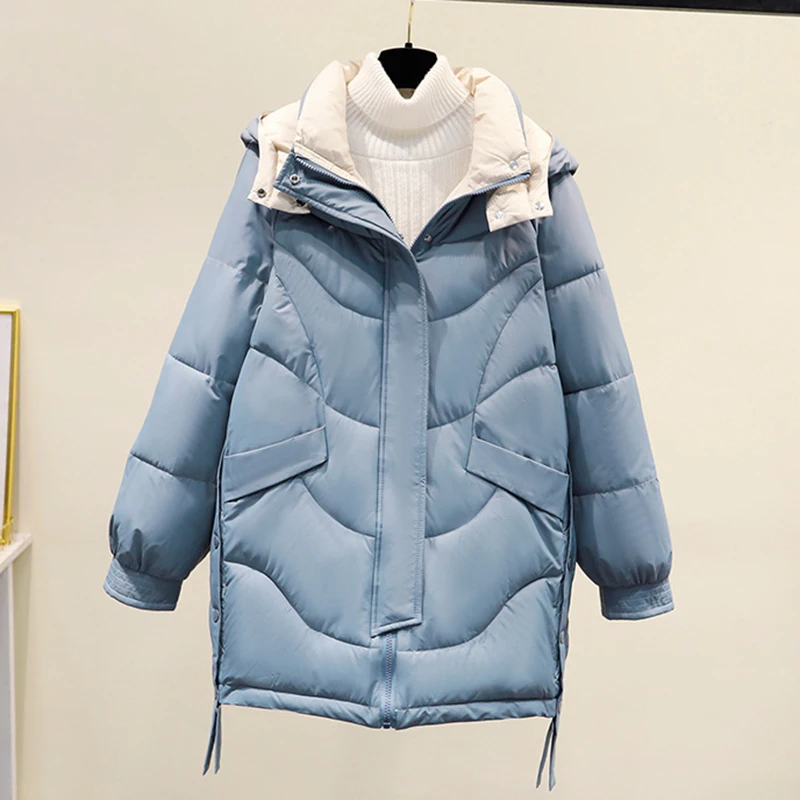 2024 Winter Women Coats Comfortable Fashion Basic Jacket Coat Women Casual Long Parkas Hooded Winter Jacket Female Plus Size 3XL