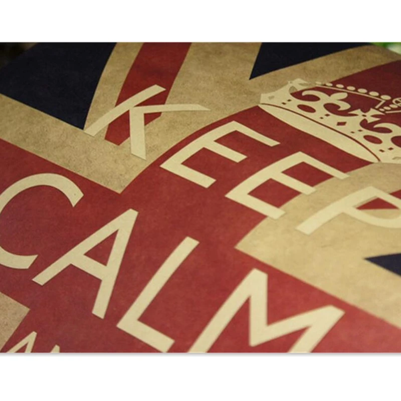 Vintage World War II British Keep Calm and Carry On Poster Room Decoration Stickers Wall Decor Retro Kraft Paper Wall Sticker