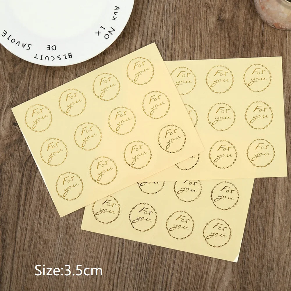 60pcs Bronzing Transparent Sealing Sticker For You Round Envelope Paper Bag Carton Sealing DIY 3.5CM