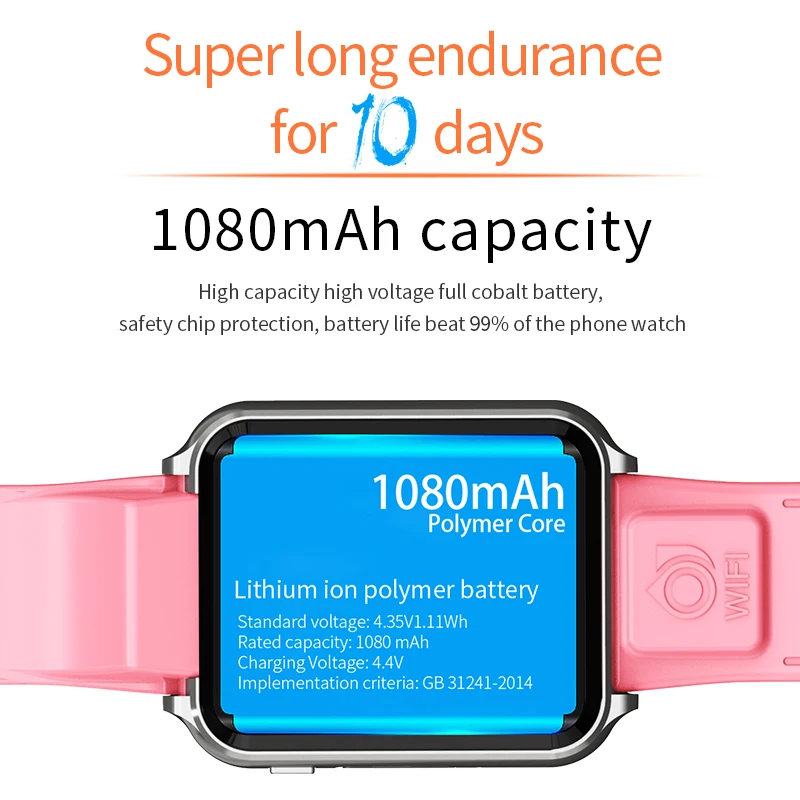 4G Children\'s Smart Watch Android 9.0 Boys Girls Dual Cameras Photo GPS Location Phone Wifi Internet APP Download Call Recording