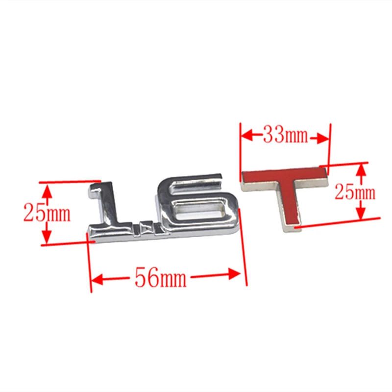 Car Displacement sticker 3D Metal 1.6 2.0 2.4 2.5 3.0 T logo Car rear Trunk Emblem badge Vehicle Stickers